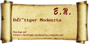 Böttger Modeszta névjegykártya